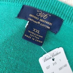 346 Brooks Brothers XXL Supima Green VNeck Sweater